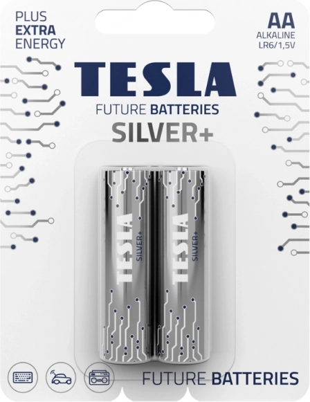 Alkaline Batteries Tesla Silver+ LR6 AA 2 pcs