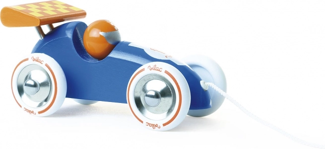 Vilac pull-along racing car blue with orange wing