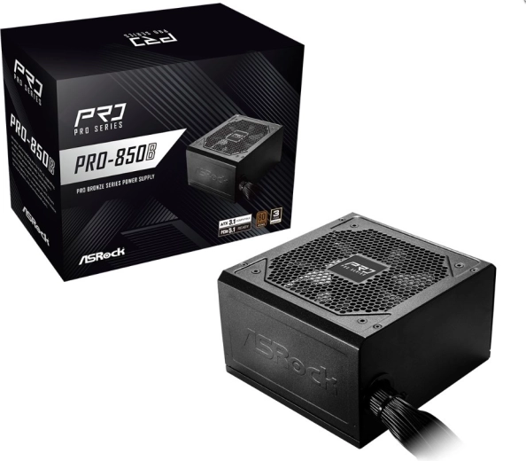 ASRock Pro series power supply 850 W 80 Plus Bronze, non-modular