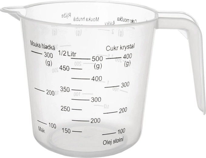 Küchenmessbecher 500 ml mit Griff und Ausgießer