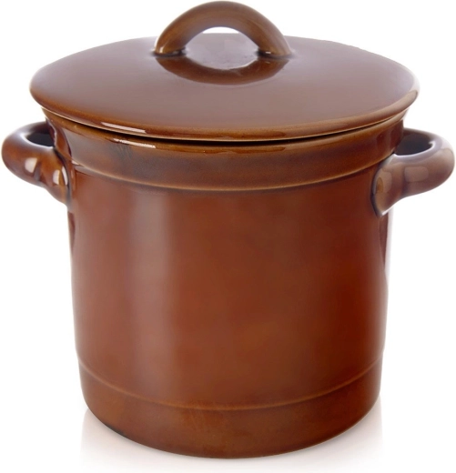 Ceramic Fermentation Jar with Lid 1 L