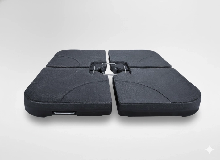 Gewicht voor tuinparasol, 4-delige basis 50 × 50 × 7,5 cm, zwart