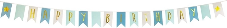 Jabadabado Happy Birthday banner blue