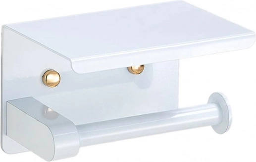 Porte-papier toilette blanc avec étagère