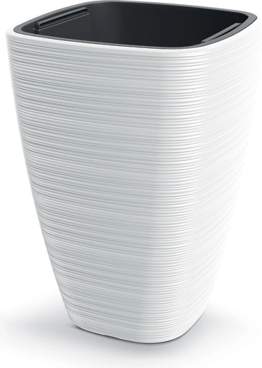 Blumentopf Vena Square 28,9 cm weiß mit Inneneinsatz
