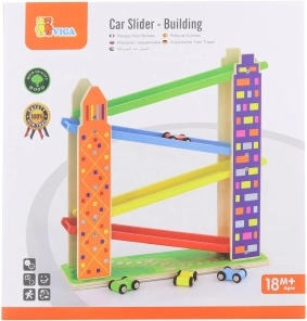 Viga wooden car ramp track with slide city - 1 piece