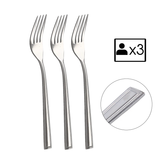 Set de 3 fourchettes Milano en acier inoxydable