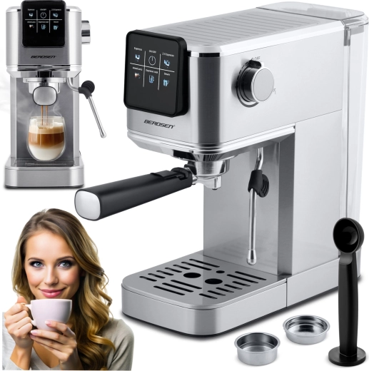 Lever espresso machine 20 bar Berdsen BD-770 silver