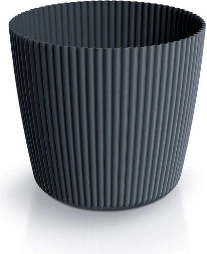 Pot de fleurs en plastique Milly Round 24 cm – anthracite