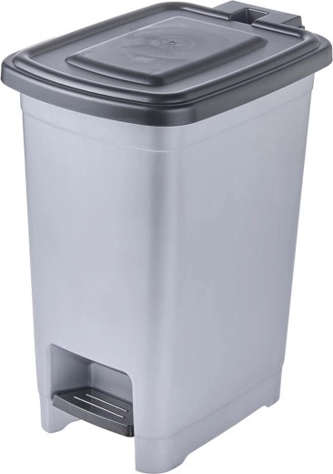 Light Silver Pedal Trash Can 21 × 28 × 35 cm