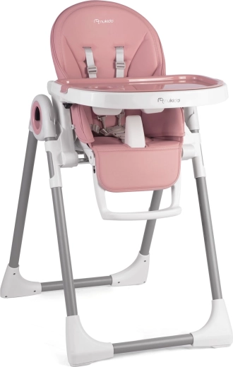 Chaise haute rose NUKIDO Belo 3-en-1 avec inclinaison et plateau