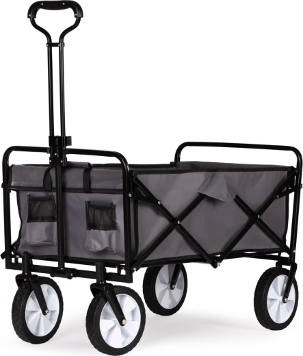 Opvouwbare grote tuin- en strand-transportwagen grijs - 1 stuk