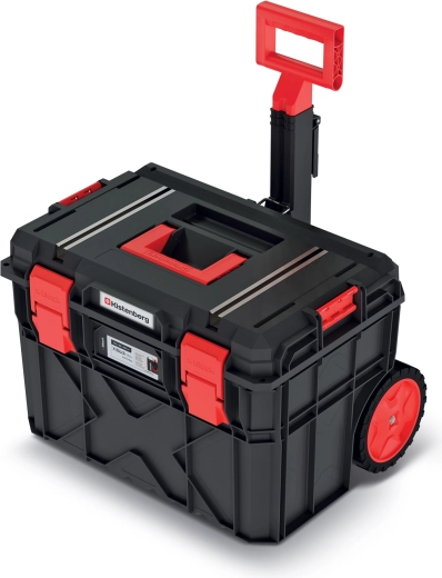 Gereedschapskoffer met transportwielen X‑BLOCK TECH 546 × 380 × 400 mm – zwart