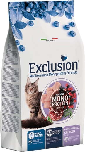 Exclusion croquettes pour chats stérilisés de grandes races – poulet, 1,5 kg