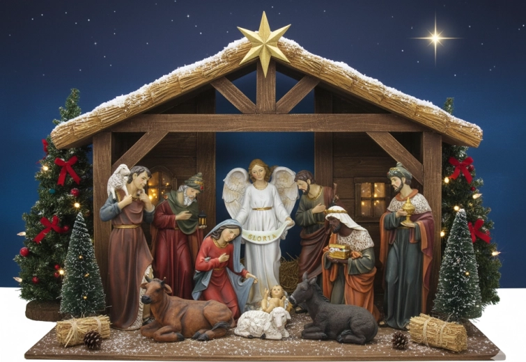 Ensemble de figurines de crèche 11 pièces jusqu’à 41 cm