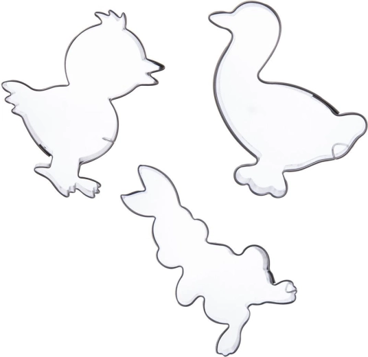 Ensemble d’emporte-pièces en inox Pâques 5–6 cm, 3 pièces