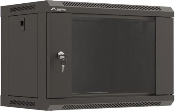 Wall-mounted rack cabinet Lanberg 19" 6U 540x350 mm glass door