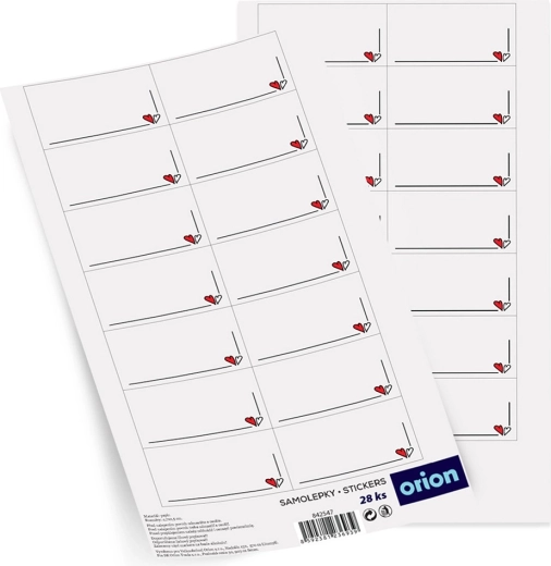 Étiquettes autocollantes pour bocaux avec motif cœur, 28 pièces