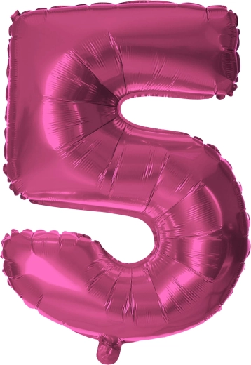 Foil balloon number 5 pink 30 cm TORO