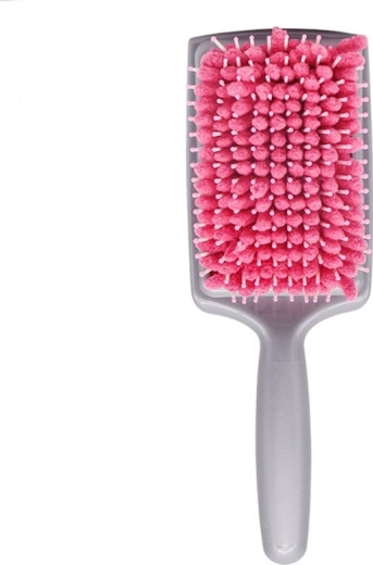 Haarborstel met microvezel - rood