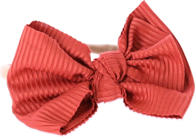 Children's headband with bow - burgundy