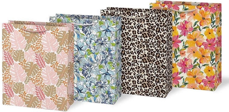 Cadeaupapieren tas A4 met bedrukking, mix van motieven