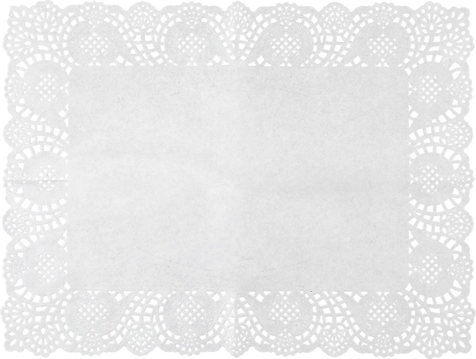 Witte papieren rechthoekige onderleggers voor gebak 40 × 30 cm (8 stuks)