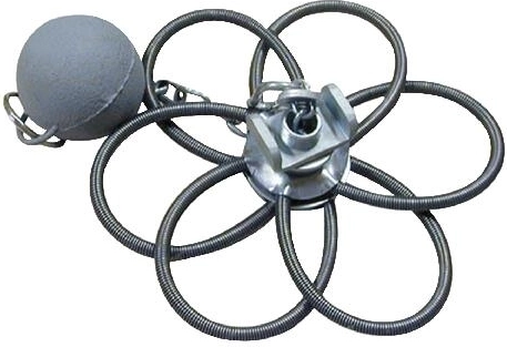 Rosace de cheminée avec 6 ressorts et lest, inox, 130–230 mm