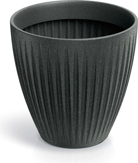 Bloempot Latia Round Midl 40 cm – zwart graniet