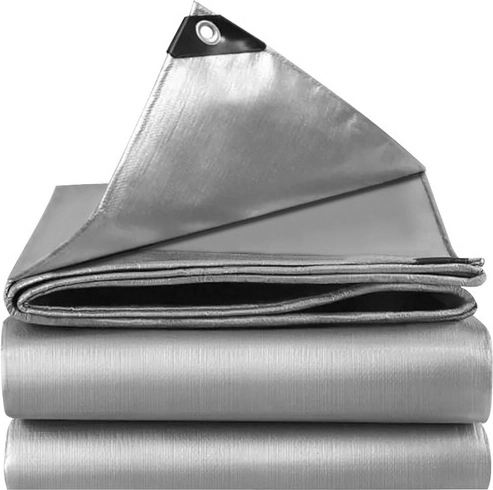Tarp 3 × 4 m silver waterproof HDPE 120 g/m²