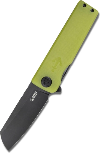 Kubey Sailor pocket knife 7.9 cm, Blackwash, translucent yellow, G10, clip