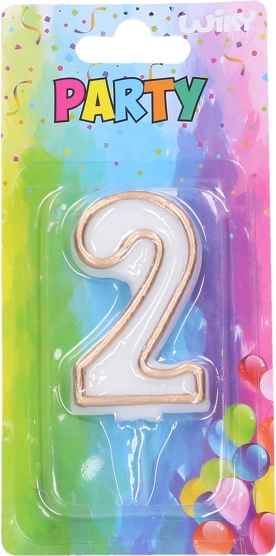 Party Candle Gold Number 2