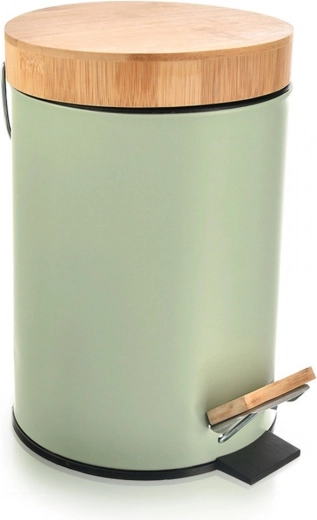 Metal pedal trash bin GREENISH 3 L, green