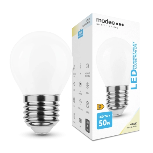 Ampoule LED à filament Modee Milky Globe Mini E27 7 W blanc neutre