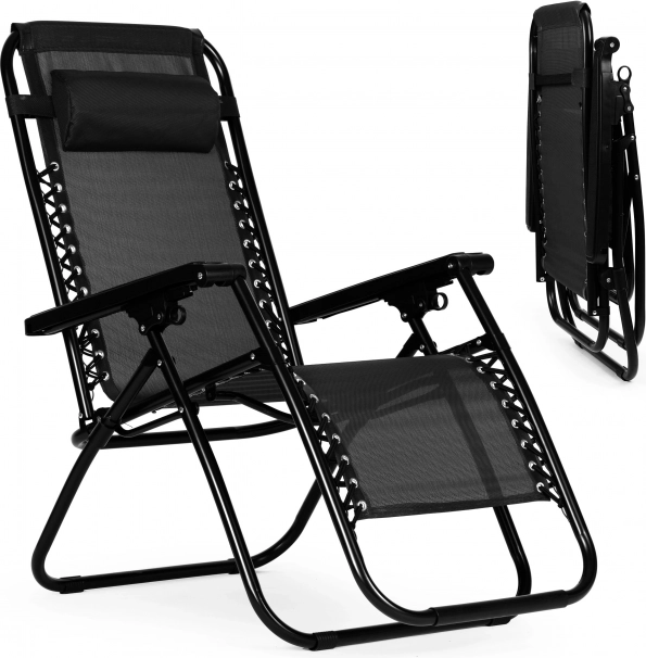 Verstellbarer Gartenstuhl Zero Gravity ModernHome – schwarz