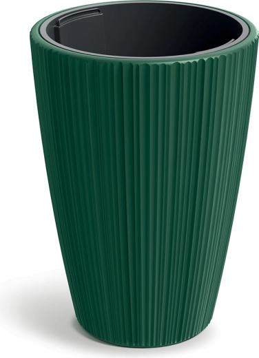 Cache-pot ORO 29,8 cm vert foncé avec insert
