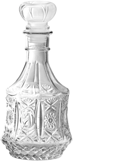 Versierde glazen karaf 700 ml met stop