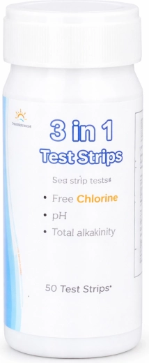 Pool Test Strips 3-in-1 – Free Chlorine, pH and Alkalinity (50 pcs)