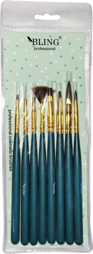 Ensemble de pinceaux pour décoration des ongles 8 pièces BLING, MS-1001-8