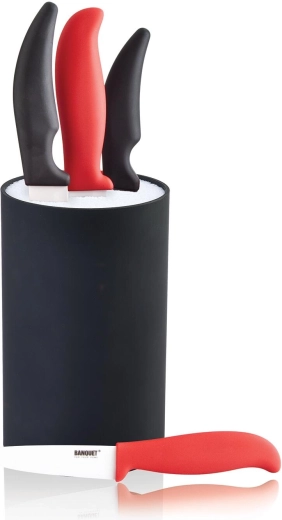 Messenblok CULINARIA Black met uitneembare inzet met borstelharen, 18 cm