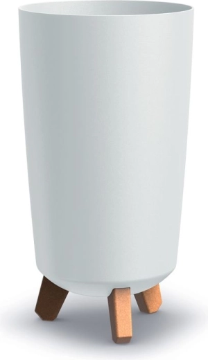 White Gracia Tubus Slim planter on legs 19.5 cm
