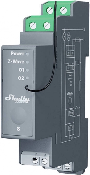 Shelly Qubino Pro zweikanaliges Relais für DIN-Schiene