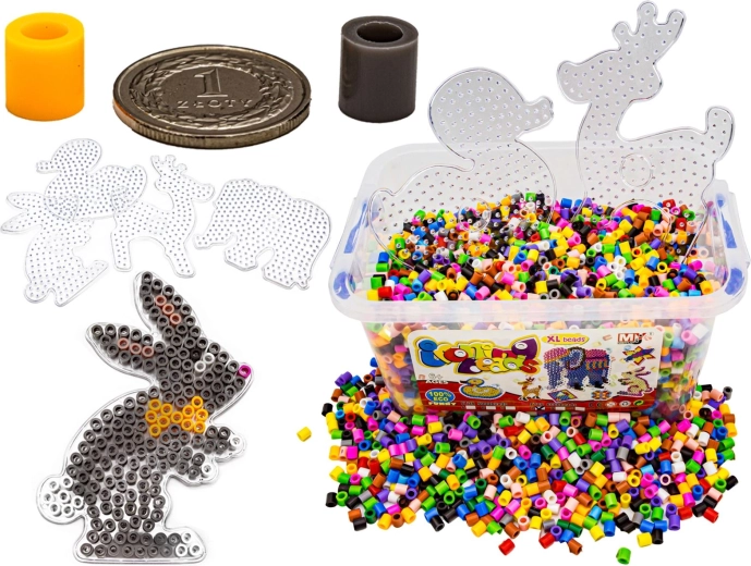 XXL iron-on beads – 6000-piece set with case and pegboards