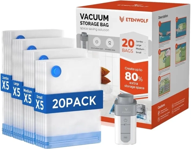 Pompe à vide Etenwolf VB03 avec lot de 20 sacs sous vide