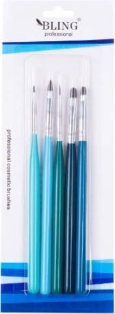 Set nagelpenselen voor nail art BLING Professional - 5 stuks