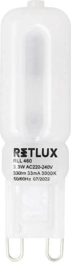 Ampoule LED Retlux RLL 460 G9 3,3 W blanc chaud