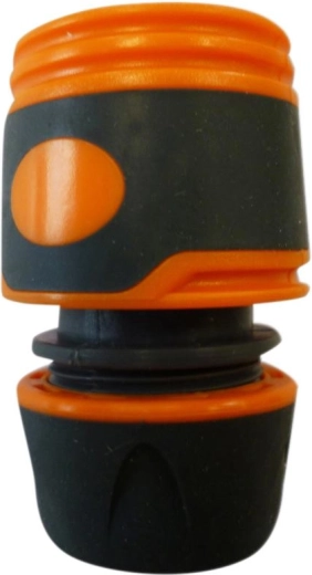 Raccord rapide pour tuyau de jardin 1/2" orange‑noir