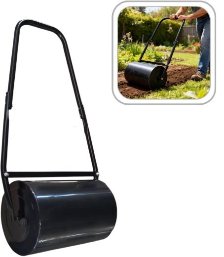 Rouleau de jardin pour gazon, en métal, remplissable d’eau ou de sable