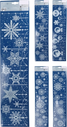 Self-adhesive Christmas window decoration 15 × 64 cm – mix of motifs