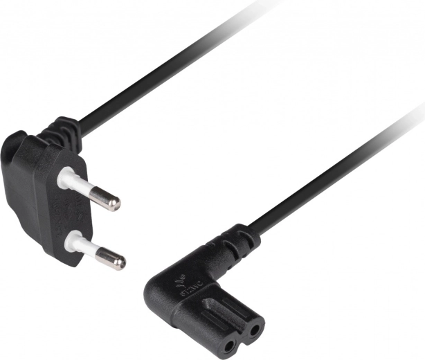 Lanberg power cable Euro (CEE 7/16) to IEC 320 C7, angled, 1.8 m, black